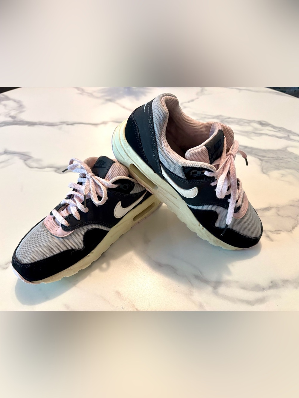 Nike Air Max 1 GS Anthracite Pink Foam Kids Sneakers - Picture 3 of 8